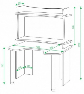 Стол компьютерный Домино Lite СКЛ-Игр120+НКИЛ120ВЛ в Качканаре - kachkanar.mebel24.online | фото 3