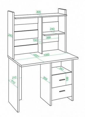 Стол компьютерный Домино Lite СКЛ-Прям100Р+НКЛ-100 в Качканаре - kachkanar.mebel24.online | фото 2