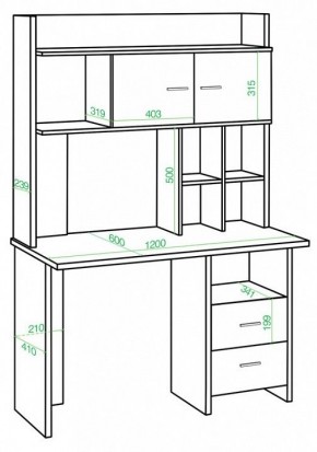 Стол компьютерный Домино Lite СКЛ-Прям120Р+НКЛХ-120 в Качканаре - kachkanar.mebel24.online | фото 2