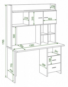 Стол компьютерный Домино Lite СКЛ-Прям130+НКЛХ-130 в Качканаре - kachkanar.mebel24.online | фото 2