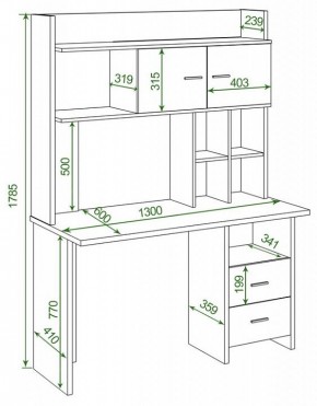 Стол компьютерный Домино Lite СКЛ-Прям130Р+НКЛХ-130 в Качканаре - kachkanar.mebel24.online | фото 2