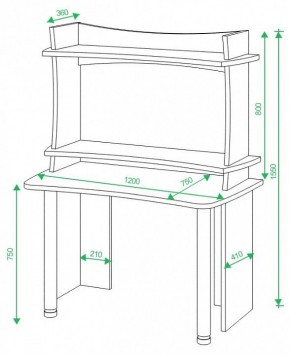 Стол компьютерный Домино lite СКЛ-Софт120+НКИЛ120 ВЛ в Качканаре - kachkanar.mebel24.online | фото 2