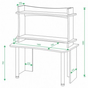 Стол компьютерный Домино lite СКЛ-Софт140+НКИЛ140 ВЛ в Качканаре - kachkanar.mebel24.online | фото 2