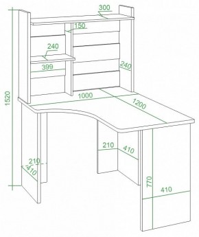 Стол компьютерный Домино Lite СКЛ-Угл120+НКЛ-100 в Качканаре - kachkanar.mebel24.online | фото 2