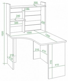 Стол компьютерный Домино Lite СКЛ-Угл120+НКЛ-100 в Качканаре - kachkanar.mebel24.online | фото 2