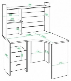 Стол компьютерный Домино Lite СКЛ-Угл120+НКЛХ-120 в Качканаре - kachkanar.mebel24.online | фото 2