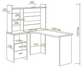 Стол компьютерный Домино Lite СКЛ-Угл130+НКЛ-120 в Качканаре - kachkanar.mebel24.online | фото 2