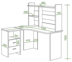 Стол компьютерный Домино Lite СКЛ-Угл130+НКЛ-130 в Качканаре - kachkanar.mebel24.online | фото 3