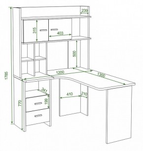 Стол компьютерный Домино Lite СКЛ-Угл130+НКЛХ-120 в Качканаре - kachkanar.mebel24.online | фото 2