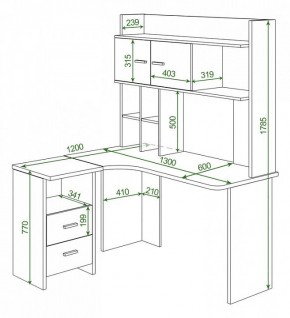 Стол компьютерный Домино Lite СКЛ-Угл130+НКЛХ-130 в Качканаре - kachkanar.mebel24.online | фото 2