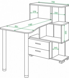 Стол компьютерный Домино СЛ-5-3СТ-2+БЯ в Качканаре - kachkanar.mebel24.online | фото 2