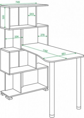 Стол компьютерный Домино СЛ-5-4СТ-2+БД+БЯ в Качканаре - kachkanar.mebel24.online | фото 2