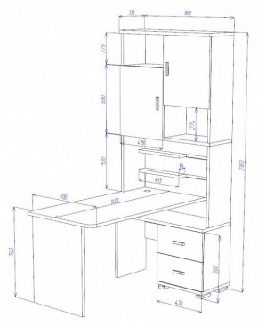 Стол компьютерный Домино СР-720/140 в Качканаре - kachkanar.mebel24.online | фото 2