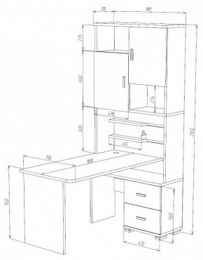 Стол компьютерный Домино СР-720/160 в Качканаре - kachkanar.mebel24.online | фото 2