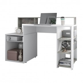 Стол компьютерный Лайф (белый/бетон) в Качканаре - kachkanar.mebel24.online | фото 2
