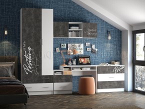 ВЕГА NEW Позитив Стол компьютерный (Бетон темный/белый) в Качканаре - kachkanar.mebel24.online | фото 2