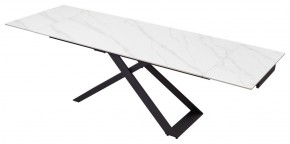 Стол LIVORNO 180 MATT WHITE MARBLE SOLID CERAMIC / BLACK, ®DISAUR в Качканаре - kachkanar.mebel24.online | фото 4