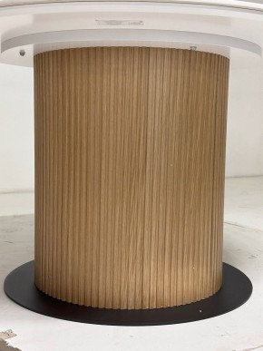 Стол MESA D120 цвет БЕЛЫЙ МРАМОР M326 / Каркас OAK, ®DISAUR в Качканаре - kachkanar.mebel24.online | фото 4