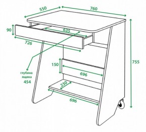 Стол письменный Домино Нельсон СК-7 в Качканаре - kachkanar.mebel24.online | фото 2