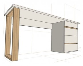 Стол письменный с тумбой 4 ящика (1450) в Качканаре - kachkanar.mebel24.online | фото 2