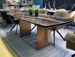 Стол ПУАНТО 200 TITANIUM LAWA NERO, керамика / МЕДЬ каркас М-City в Качканаре - kachkanar.mebel24.online | фото 2