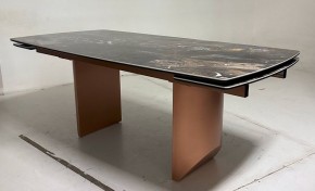 Стол ПУАНТО 200 TITANIUM LAWA NERO, керамика / МЕДЬ каркас М-City в Качканаре - kachkanar.mebel24.online | фото 3