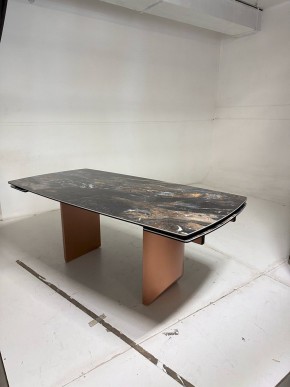 Стол ПУАНТО 200 TITANIUM LAWA NERO, керамика / МЕДЬ каркас М-City в Качканаре - kachkanar.mebel24.online | фото 4