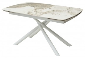 Стол RIVOLI 140 GLOSS LUXURY PANDORA SOLID CERAMIC / WHITE, ®DISAUR в Качканаре - kachkanar.mebel24.online | фото 1