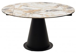 Стол TERAMO 135 GLOSS GRAND JADE SOLID CERAMIC, керамика, поворотн.механизм / Черный каркас, ®DISAUR в Качканаре - kachkanar.mebel24.online | фото