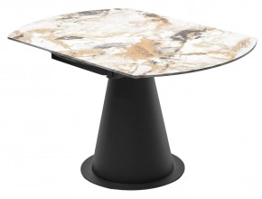 Стол TERAMO 135 GLOSS GRAND JADE SOLID CERAMIC, керамика, поворотн.механизм / Черный каркас, ®DISAUR в Качканаре - kachkanar.mebel24.online | фото 11