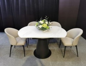 Стол TERAMO 135 GLOSS GRAND JADE SOLID CERAMIC, керамика, поворотн.механизм / Черный каркас, ®DISAUR в Качканаре - kachkanar.mebel24.online | фото 3
