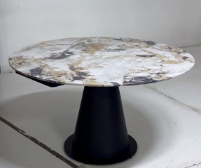 Стол TERAMO 135 GLOSS GRAND JADE SOLID CERAMIC, керамика, поворотн.механизм / Черный каркас, ®DISAUR в Качканаре - kachkanar.mebel24.online | фото 5