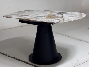 Стол TERAMO 135 GLOSS GRAND JADE SOLID CERAMIC, керамика, поворотн.механизм / Черный каркас, ®DISAUR в Качканаре - kachkanar.mebel24.online | фото 9
