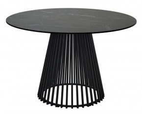 Стол TERNI 120 MATT BLACK MARBLE SOLID CERAMIC Черный мрамор матовый, керамика /Черн.каркас, ®DISAUR в Качканаре - kachkanar.mebel24.online | фото