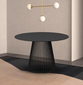 Стол TERNI 120 MATT BLACK MARBLE SOLID CERAMIC Черный мрамор матовый, керамика /Черн.каркас, ®DISAUR в Качканаре - kachkanar.mebel24.online | фото 2