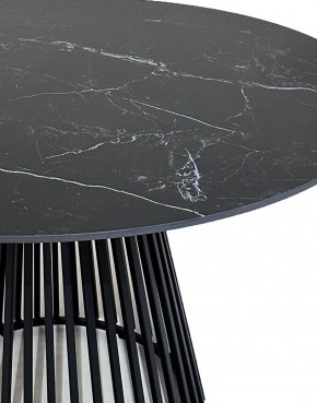 Стол TERNI 120 MATT BLACK MARBLE SOLID CERAMIC Черный мрамор матовый, керамика /Черн.каркас, ®DISAUR в Качканаре - kachkanar.mebel24.online | фото 4