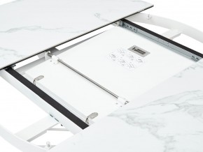 Стол TRENTO 120 HIGH GLOSS STATUARIO Белый мрамор глянцевый, керамика/ белый каркас, ®DISAUR в Качканаре - kachkanar.mebel24.online | фото 3