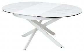 Стол TRENTO 120 HIGH GLOSS STATUARIO Белый мрамор глянцевый, керамика/ белый каркас, ®DISAUR в Качканаре - kachkanar.mebel24.online | фото 7