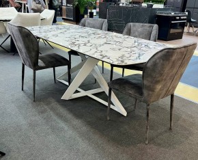 Стол VICENZA 220 BULGARI WHITE, керамика / белый, ®DISAUR в Качканаре - kachkanar.mebel24.online | фото 2