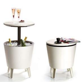 Столик-холодильник COOL BAR крем-шоколад в Качканаре - kachkanar.mebel24.online | фото 1