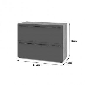 СТОУН С81 Комод (серый дуб/белый) в Качканаре - kachkanar.mebel24.online | фото 2