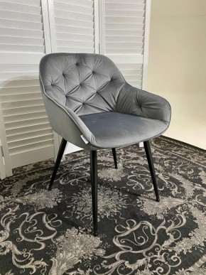 Стул BREEZE BLUVEL-14 GREY, велюр / черный каркас М-City в Качканаре - kachkanar.mebel24.online | фото 6