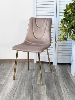 Стул ELLI BLUVEL-40 Бежевый, велюр / золотой каркас М-City в Качканаре - kachkanar.mebel24.online | фото 4