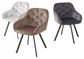 Стул GALE 360 град. поворот. BLUVEL-03 LIGHT GREY, велюр/ черный каркас, М-City в Качканаре - kachkanar.mebel24.online | фото 2