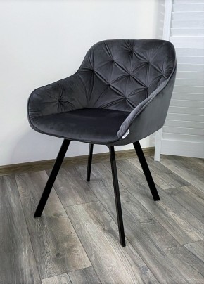 Стул GALE 360 град. поворот. BLUVEL-14 GREY, велюр/ черный каркас, М-City в Качканаре - kachkanar.mebel24.online | фото 6