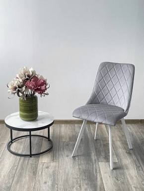 Стул TYCOON BLUVEL-03 LIGHT GREY / белый каркас М-City в Качканаре - kachkanar.mebel24.online | фото 2