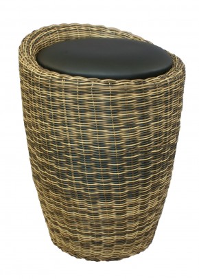 Табурет с местом для хранения LM-1100Rattan, чёрный в Качканаре - kachkanar.mebel24.online | фото