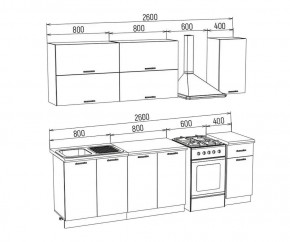 ТЕХНО-3 Кухонный гарнитур 2,0 м Компоновка №2 в Качканаре - kachkanar.mebel24.online | фото 1