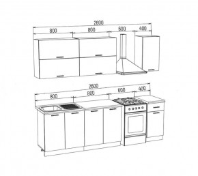 ТЕХНО Кухонный гарнитур 2,0 м Компоновка №2 в Качканаре - kachkanar.mebel24.online | фото 7
