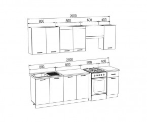 ТЕХНО Кухонный гарнитур 2,6 м Компоновка №3 в Качканаре - kachkanar.mebel24.online | фото 6